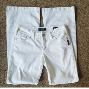 White boot cut jeans